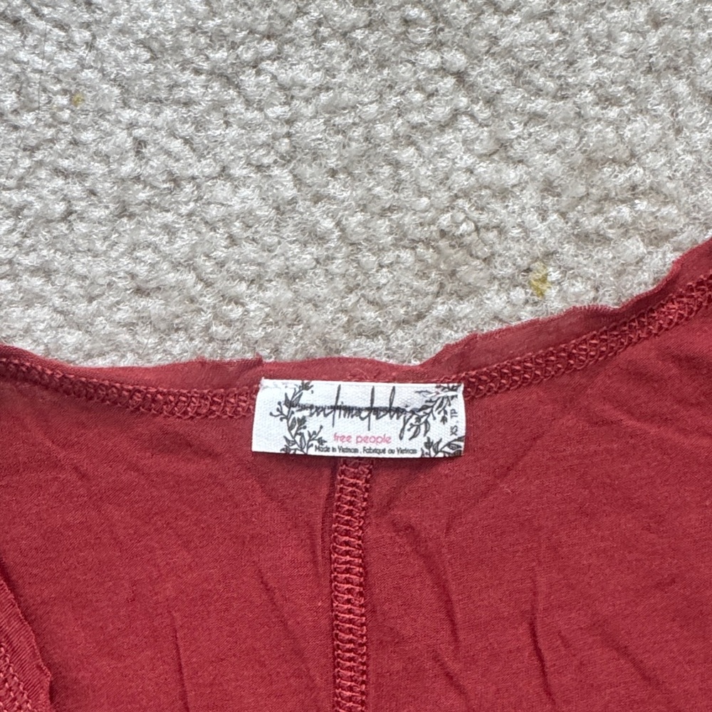 Free People Burgundy Crop Top - Picture 2 of 2